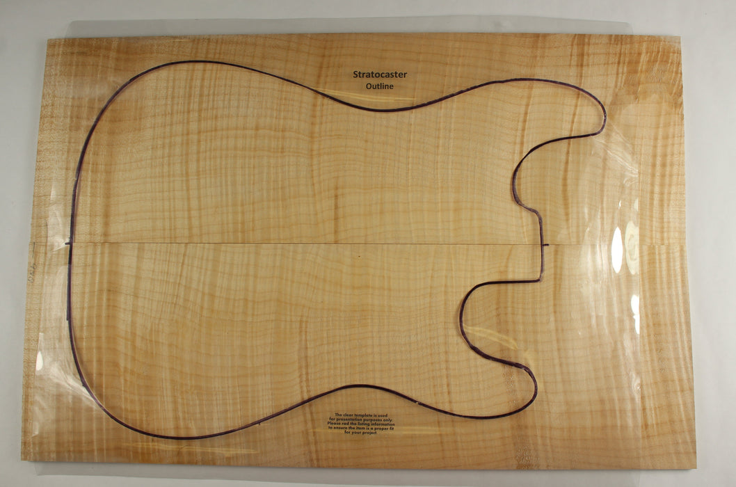 Maple Flame Guitar Set, +3A Figured, 6.7 mm (0.26 ") thick - Stock #40023