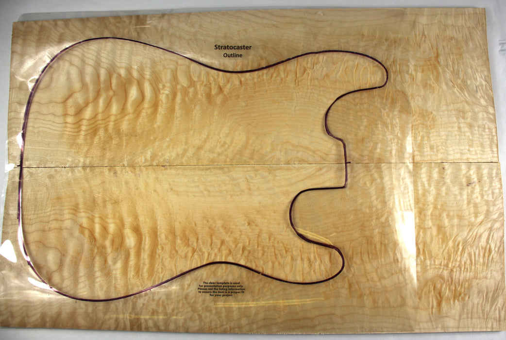 Maple Quilt Guitar Set, 3A Figured, 8.4mm (0.33") Thick - Stock #40040