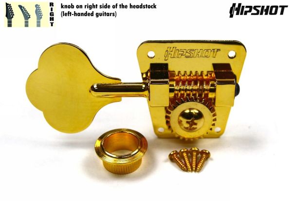 Hipshot HB2 Tuner Retrofit for Fender P & J Bass, Gold finish (1 RIGHT tuner)