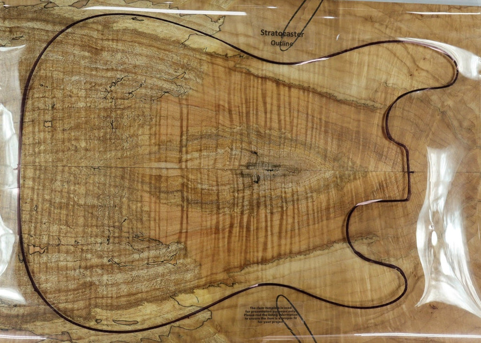 Spalted Maple Flame Guitar set, 0.26" thick (+3A FIGURED) - Stock# 2-8938