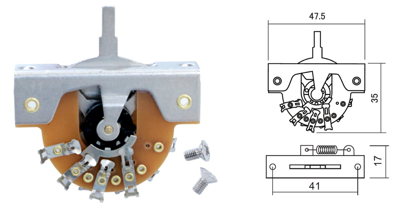 DM Series Vintage Style Lever Switch, 3-Way or 5-Way
