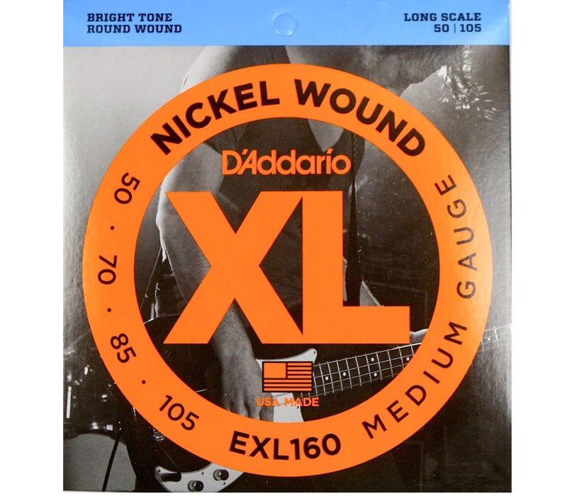 D'Addario EXL160 Nickel Wound Bass, Medium, 50-105, Long Scale
