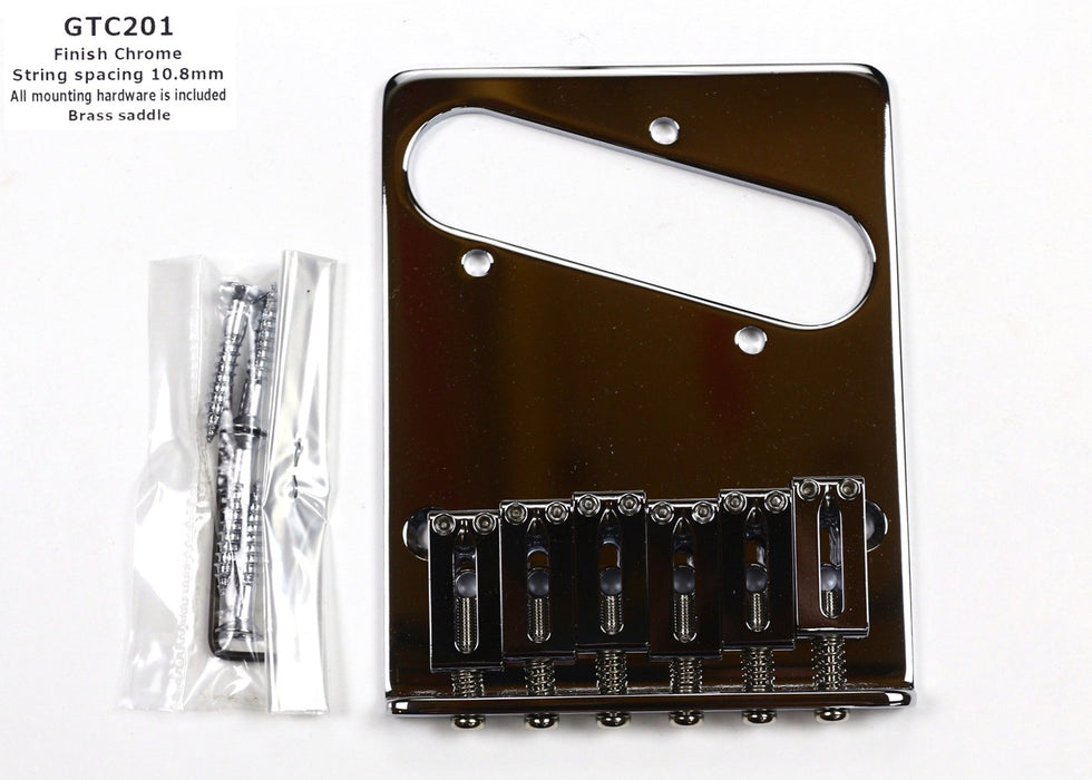 Gotoh GTC201 Hardtail Bridge for Telecaster Electric Guitar, Chrome