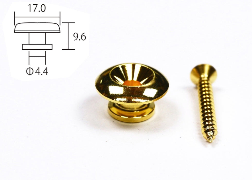 Strap button, with screw, Gold