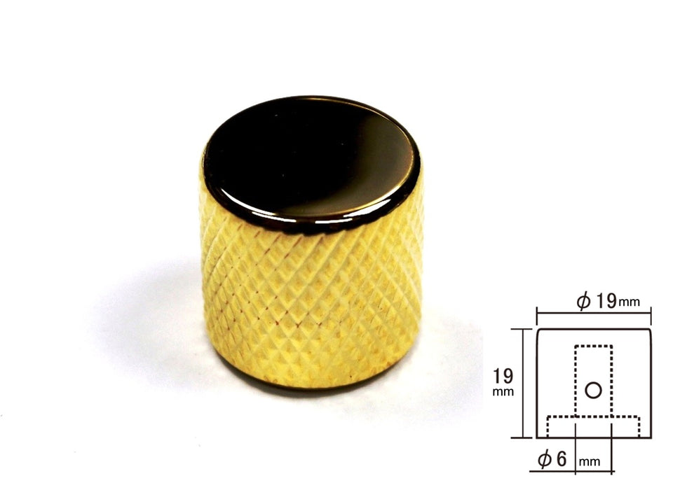 Flat Top Knob for 6mm shaft, Gold (Rohs Compliant)