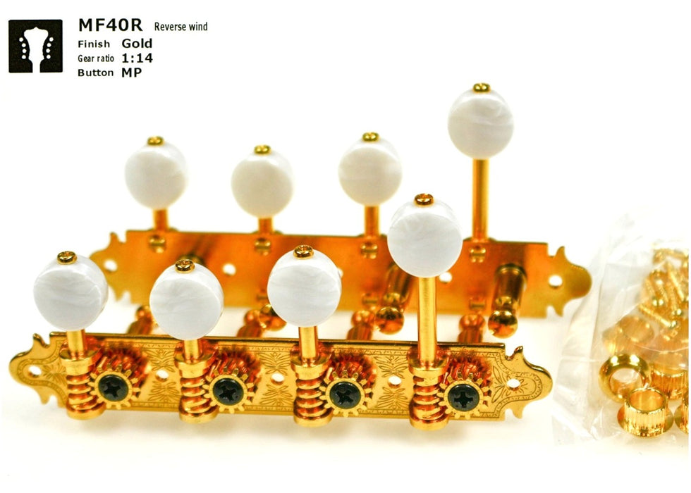 Gotoh MF40R-G-MP Reverse Wind Machine Heads for Mandolin (4L + 4R)