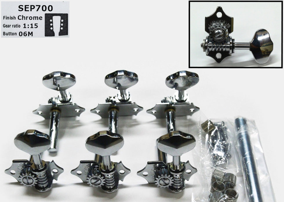 Gotoh SEP700-C-06M Machine Heads for Electric and Acoustic Guitar (3L + 3R)