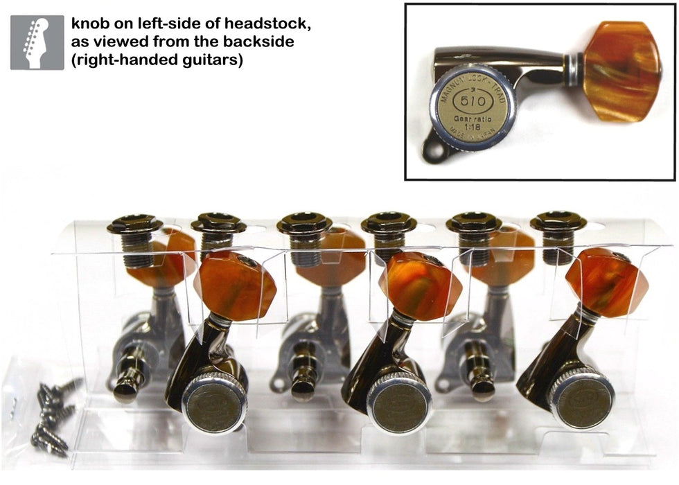 Gotoh SGS510Z-CK-P8 "Magnum Lock" Machine Heads for Electric and Acoustic Guitar (6 LEFT)
